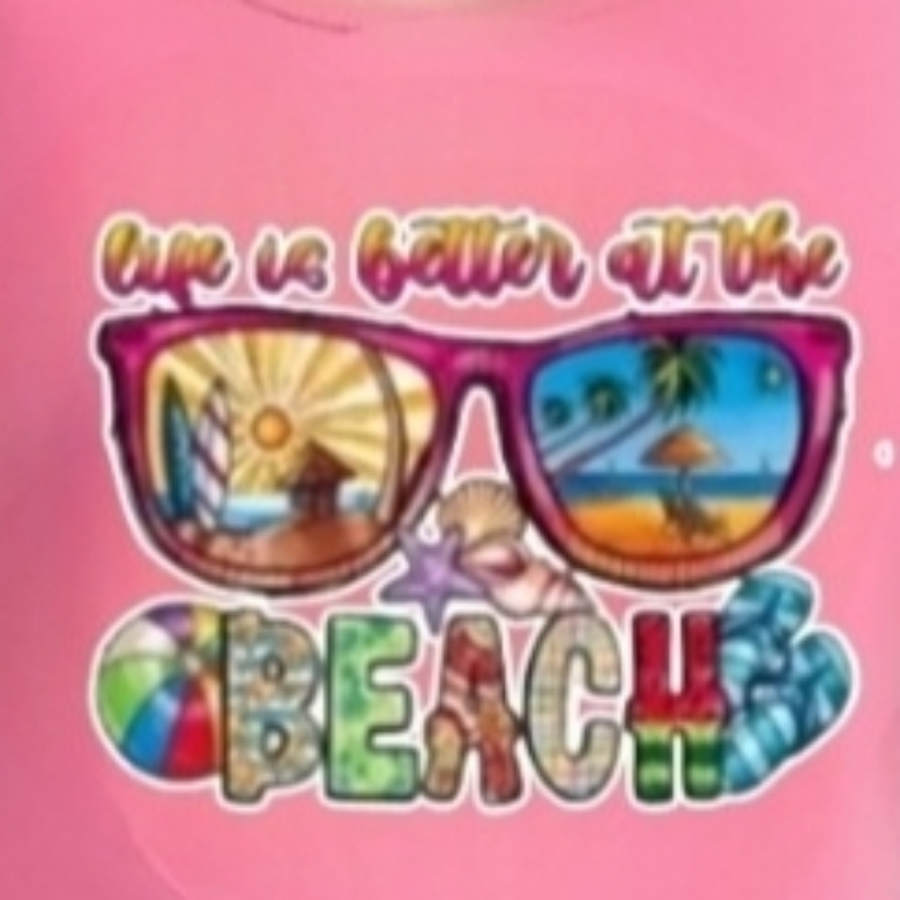 NWT Tank Top Handmade LIFE IS BETTER At The BEACH comfy Cotton Poly